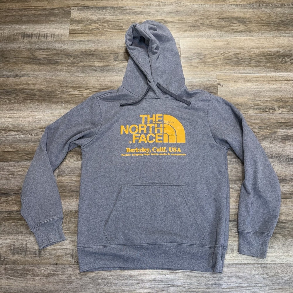 The North Face Berkeley California Gray Pullover Hoodie Mens Medium Big Logo
